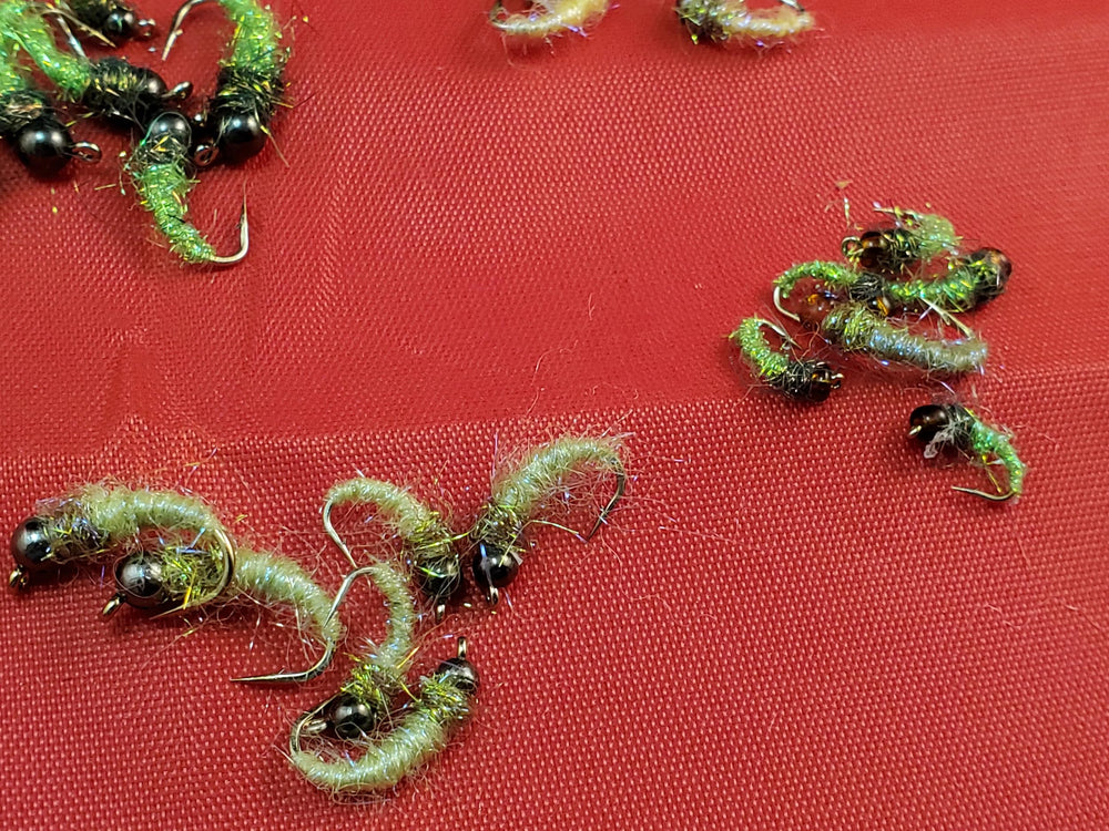 Capt. Ken's Caddis Pupa in olive tones for near-surface imitations