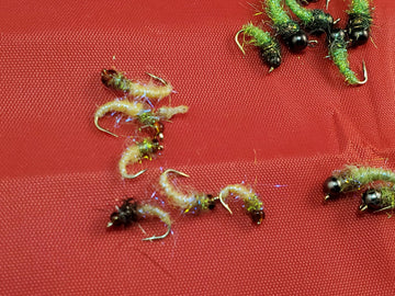 Capt. Ken's Ice Caddis Pupa close-up showing dubbing texture