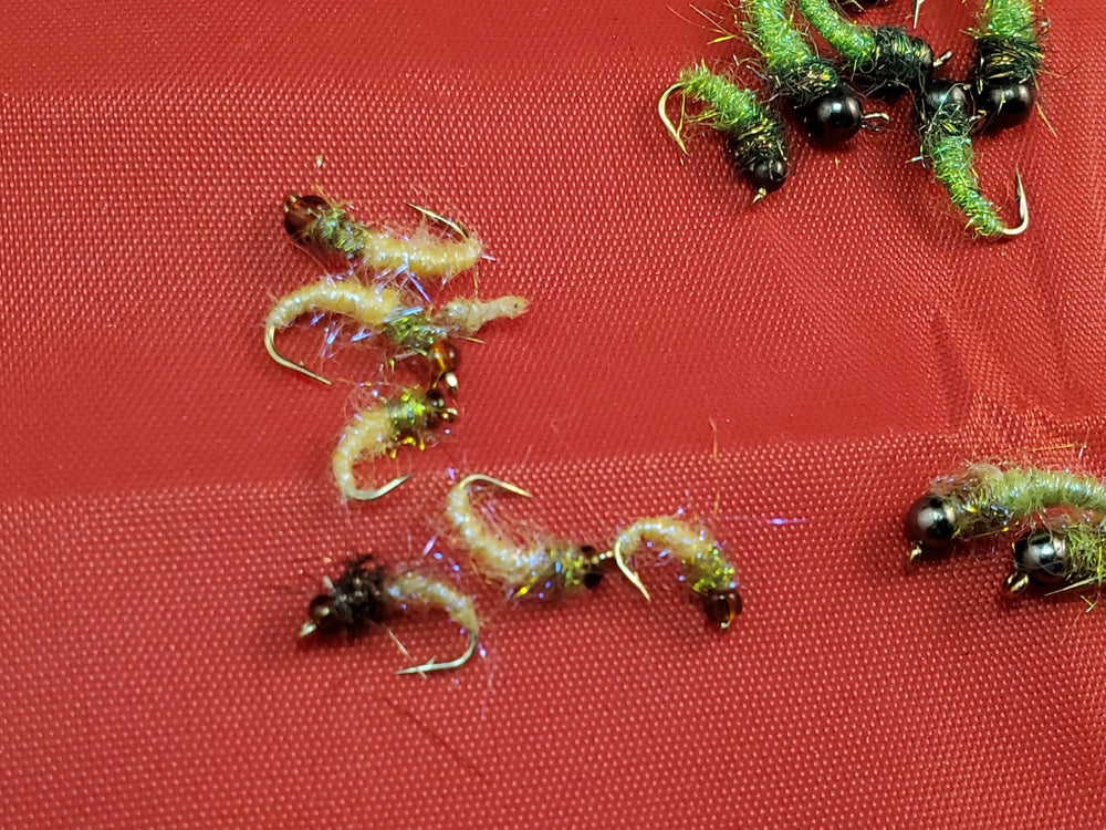 Capt. Ken's Ice Caddis Pupa close-up showing dubbing texture