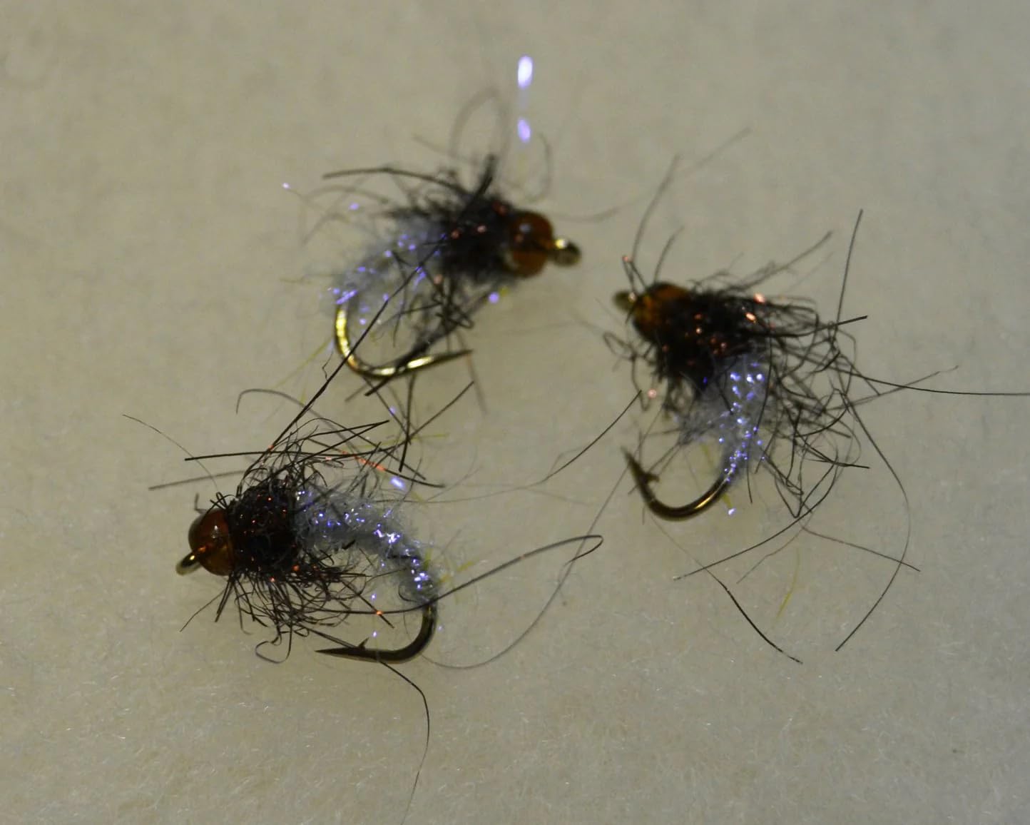 Capt. Ken's standard caddis beads in three colors and sizes