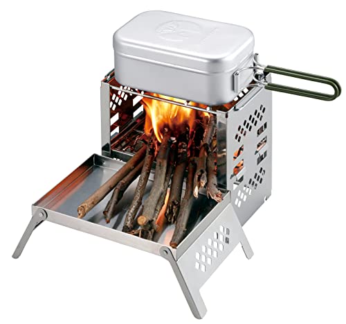 Captain Stag Bonfire Stand front extension tray adds usable surface.