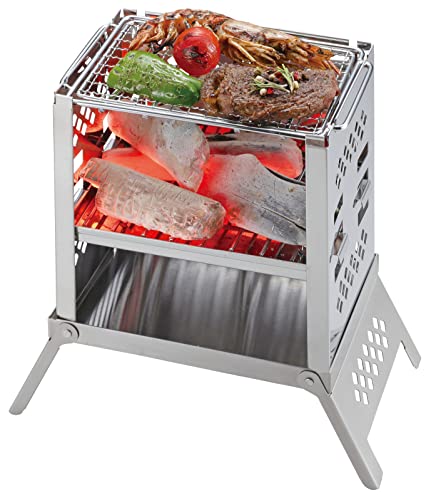 Captain Stag Bonfire Stand stainless steel construction for lasting use.