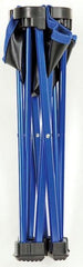 Captain Stag Trekker UC-1562 blue chair side view, compact seating for hikes