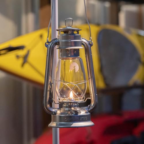 Captain Stag UK-513 CS Oil Lantern iron body with glass components for durability.