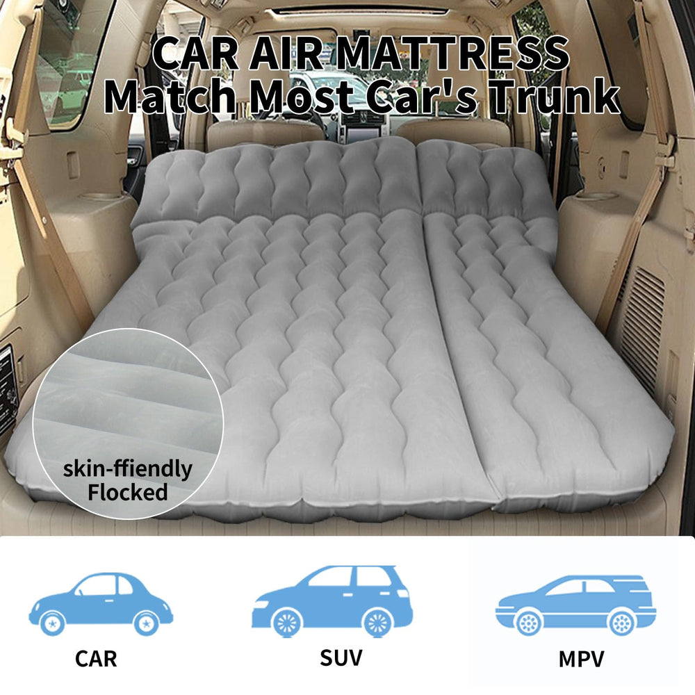 SUV-Grey car air mattress with included pillows for road-trip rest