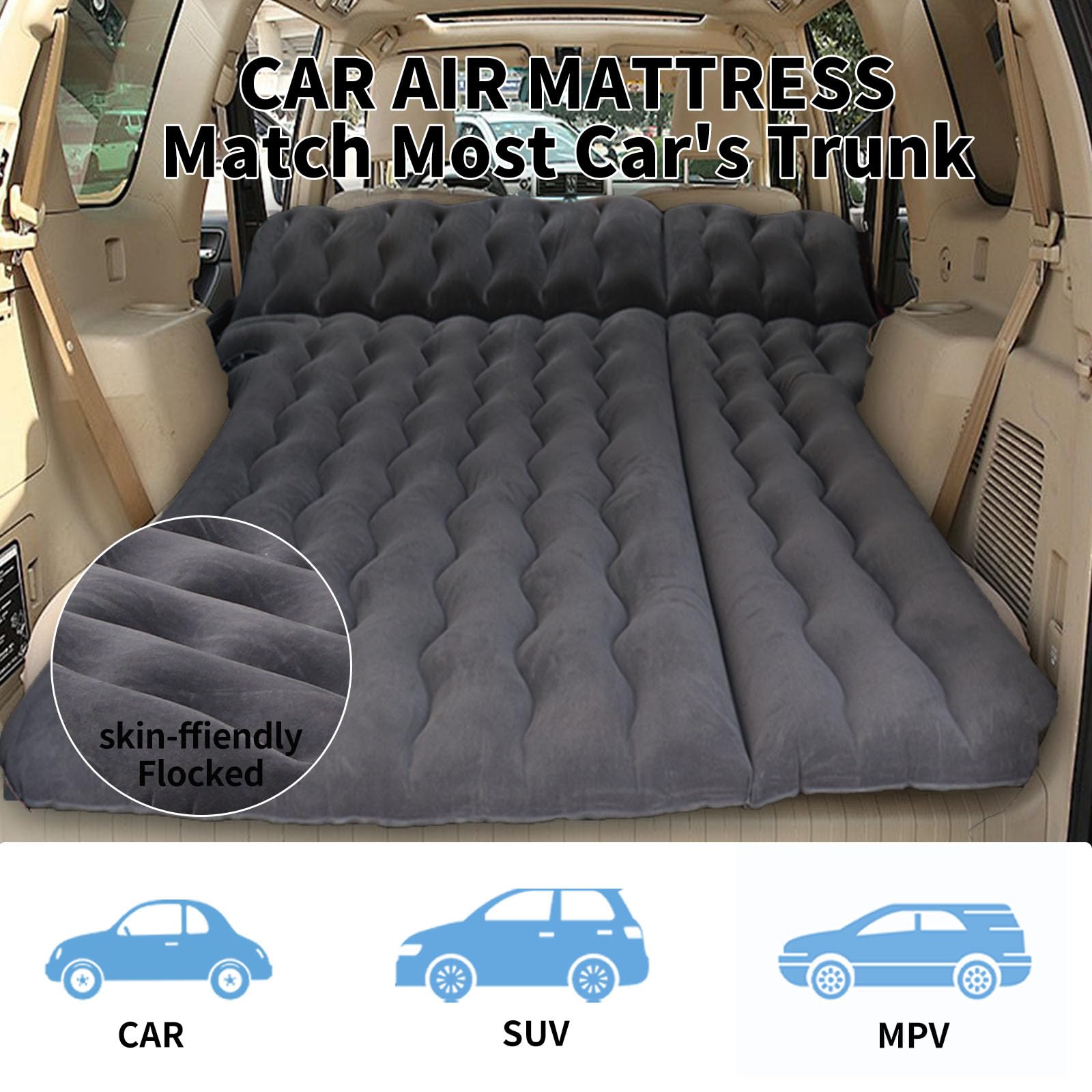 Waterproof surface and wipe clean finish on the car mattress