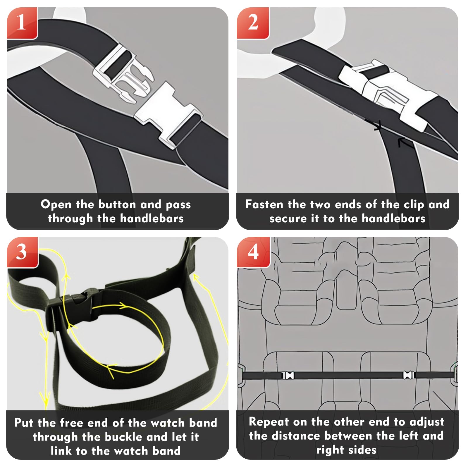 No-tools installation example for car rod rack