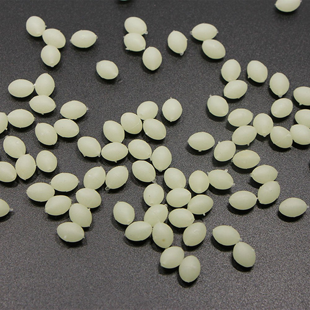 Caralin 100-piece luminous beads pack ready for rigging and lures.