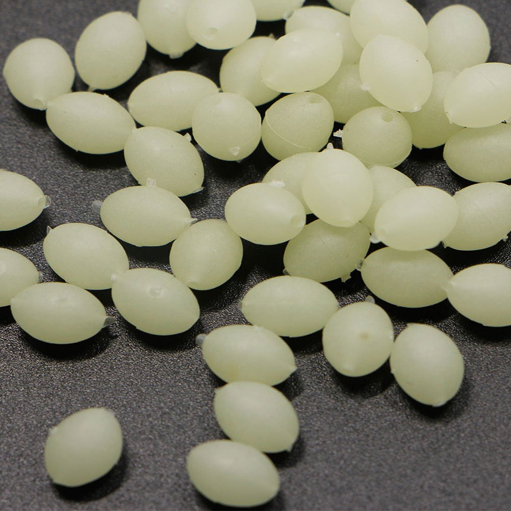 Caralin beads ready for luminous lure setup during night fishing.