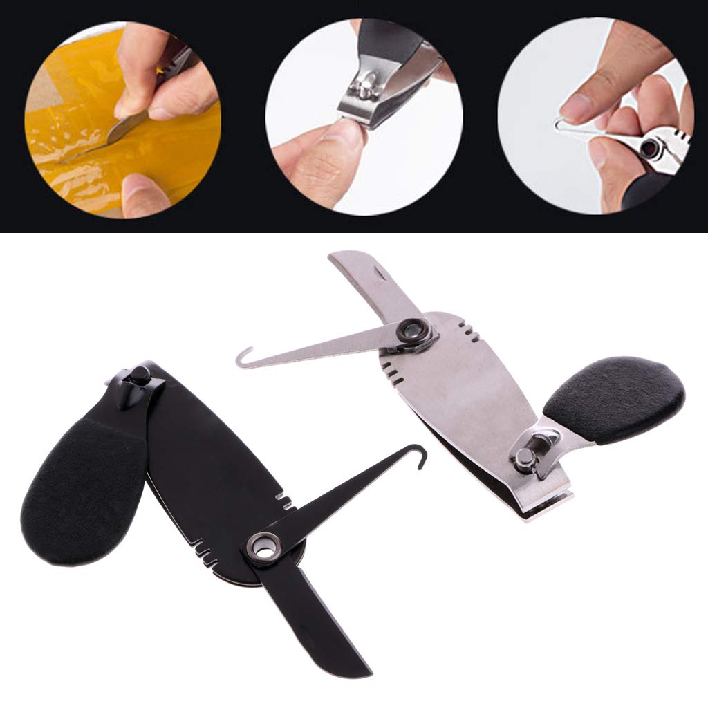 Caralin compact pocket-size nipper in black - rear view