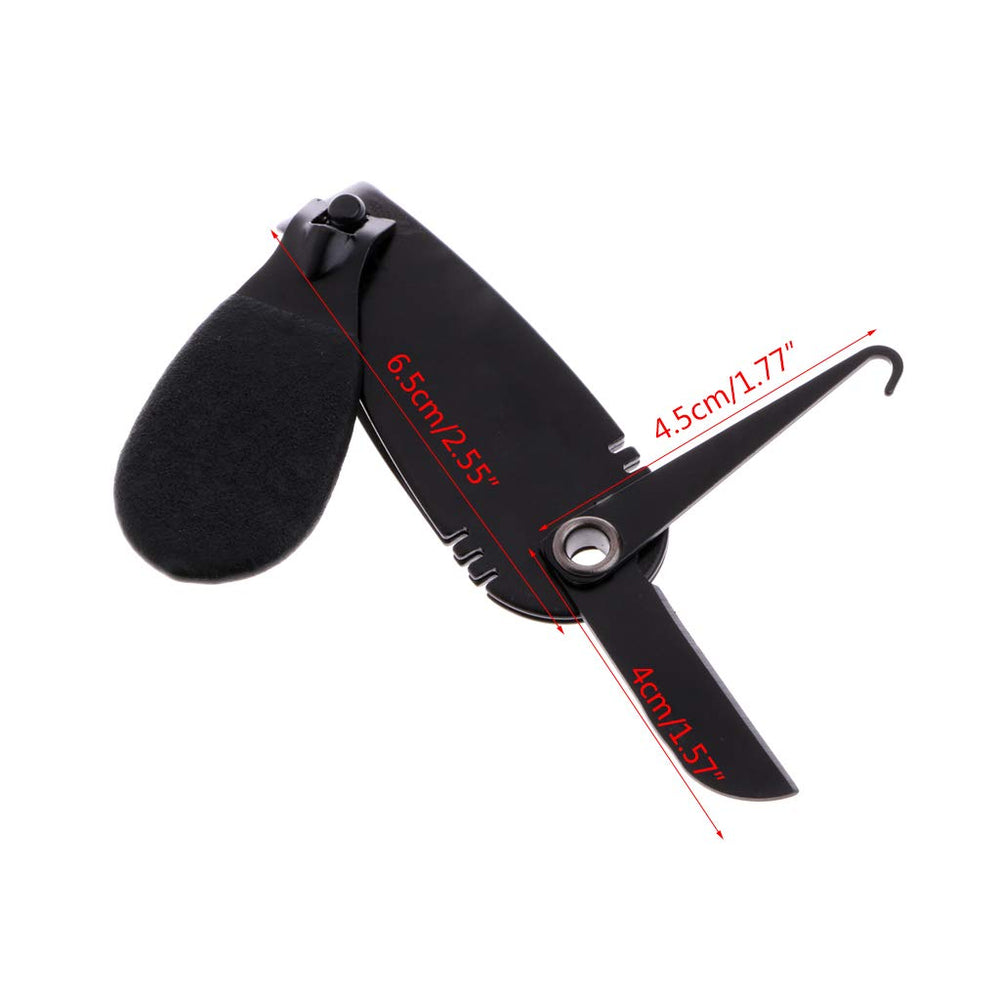 Caralin stainless steel fishing line nipper in black - side view