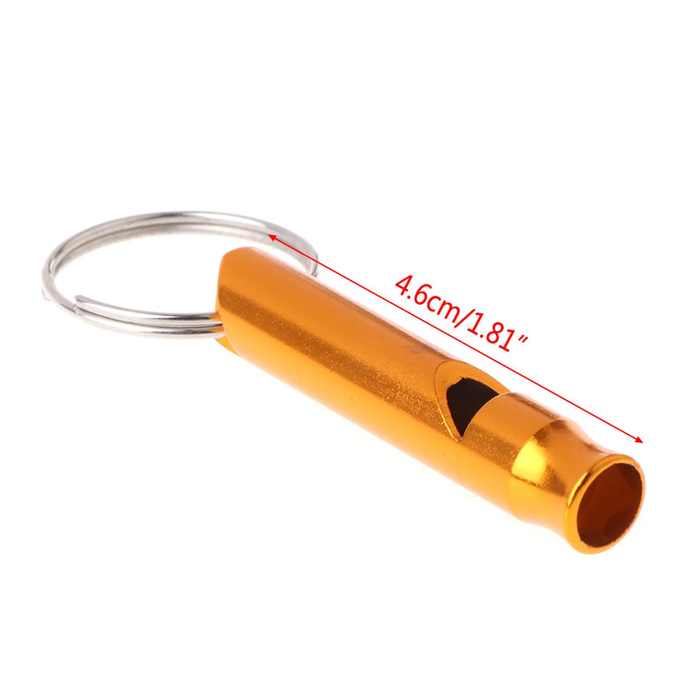 Caralin compact aluminum whistle size fits on a keychain for quick access.