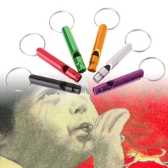 Caralin whistle in outdoor setting ready to signal directions during hikes.