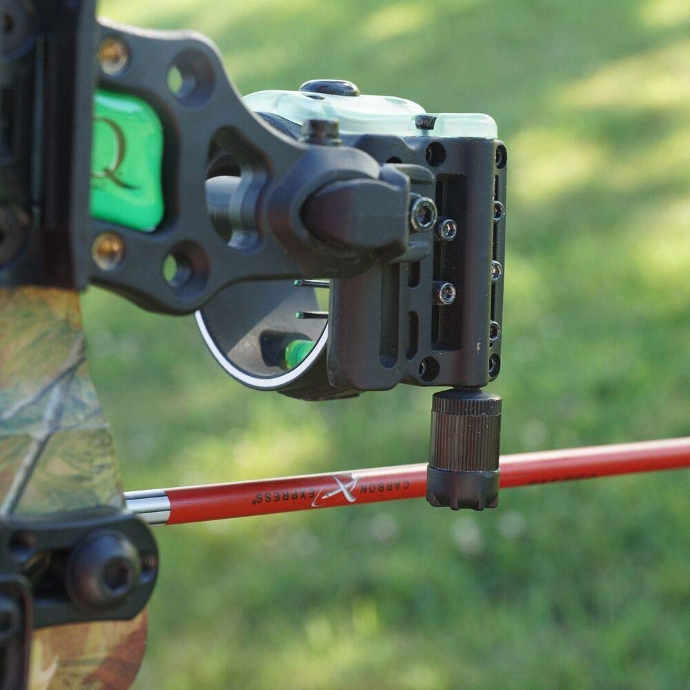 Carbon Express IQ Sight Light aiding visibility during a dim hunting scenario.