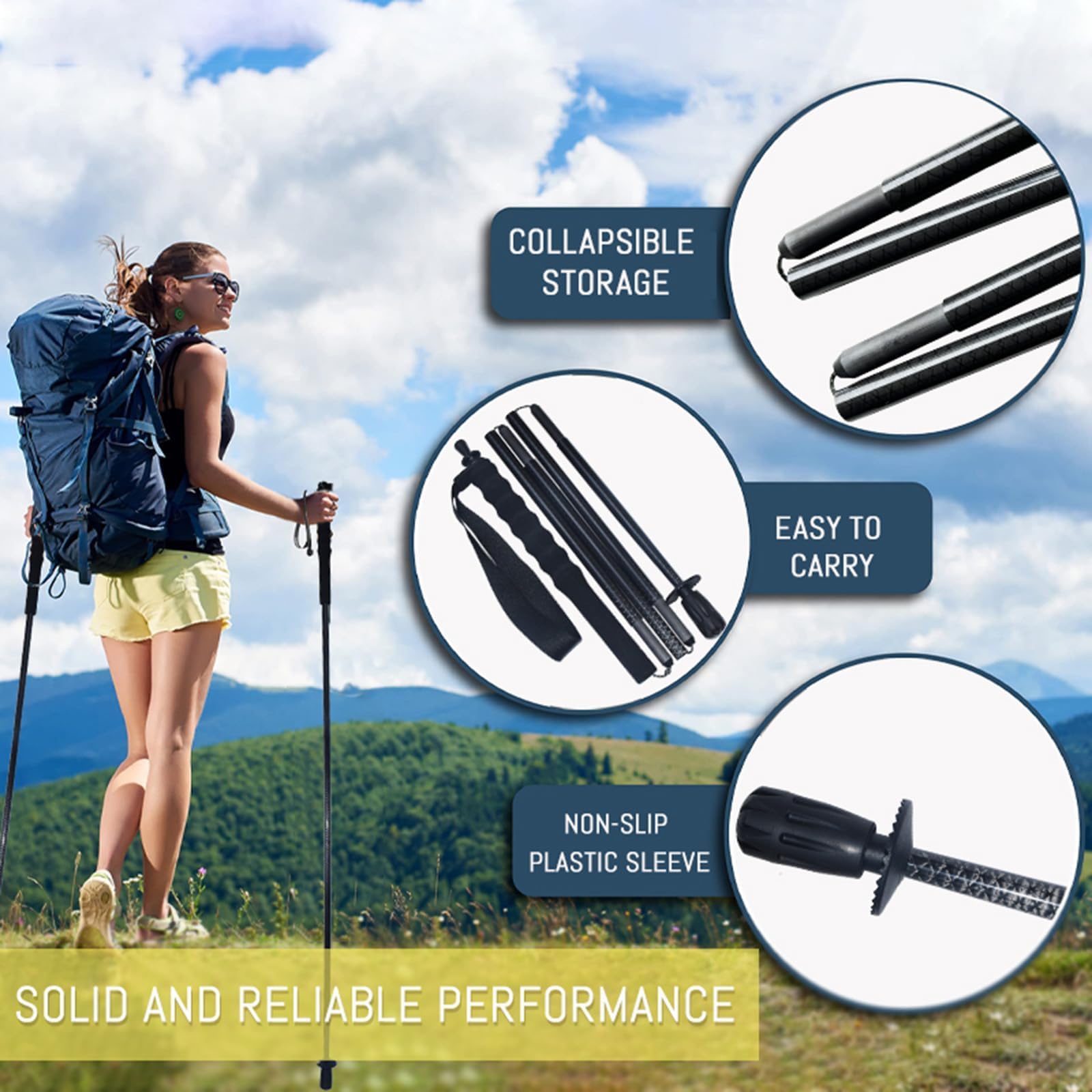 Carbon Fiber Trekking Poles mountaineering setup demonstrates balance