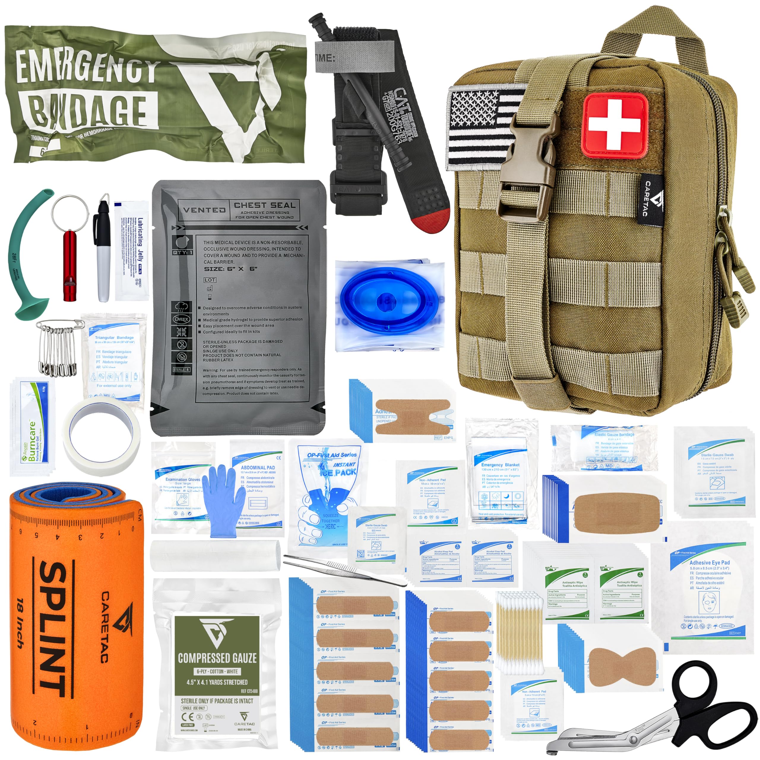 CareTac IFAK in MOLLE bag organization for rapid emergency access