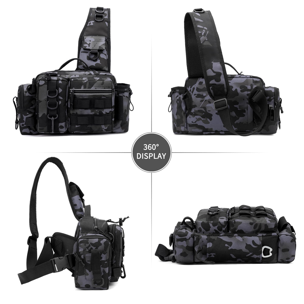 Carfond camouflage bag in outdoor setting showcases versatile use for camping