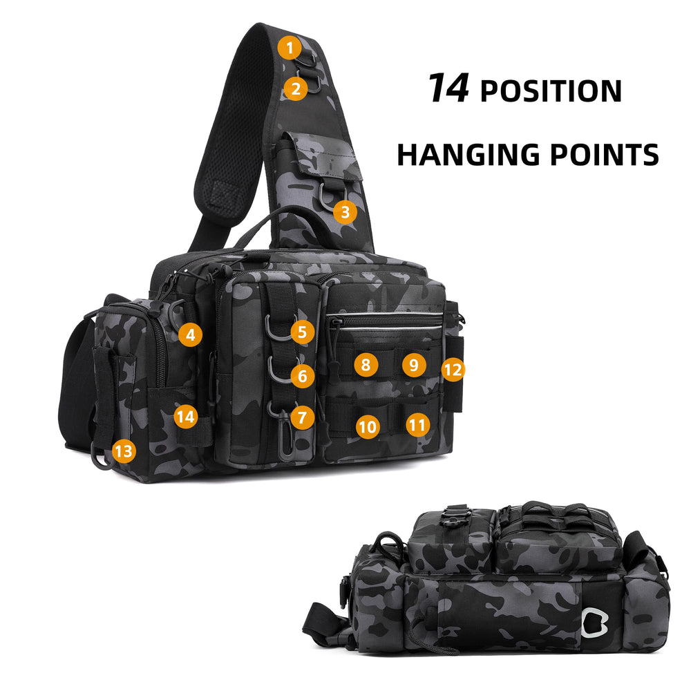 Carfond multiple compartments organize lures and hooks for quick access