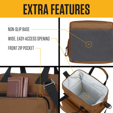 Carhartt Bluestone cooler thick foam insulation for longer cold retention.