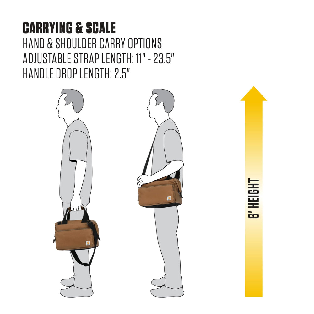 Carhartt Bluestone cooler detachable shoulder strap for versatile transport.
