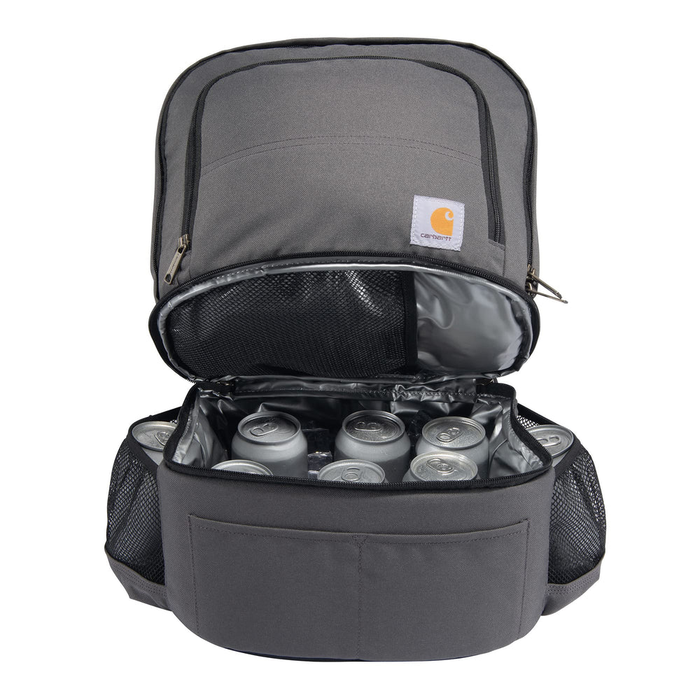 Carhartt front pocket and mesh pockets help organize small essentials.