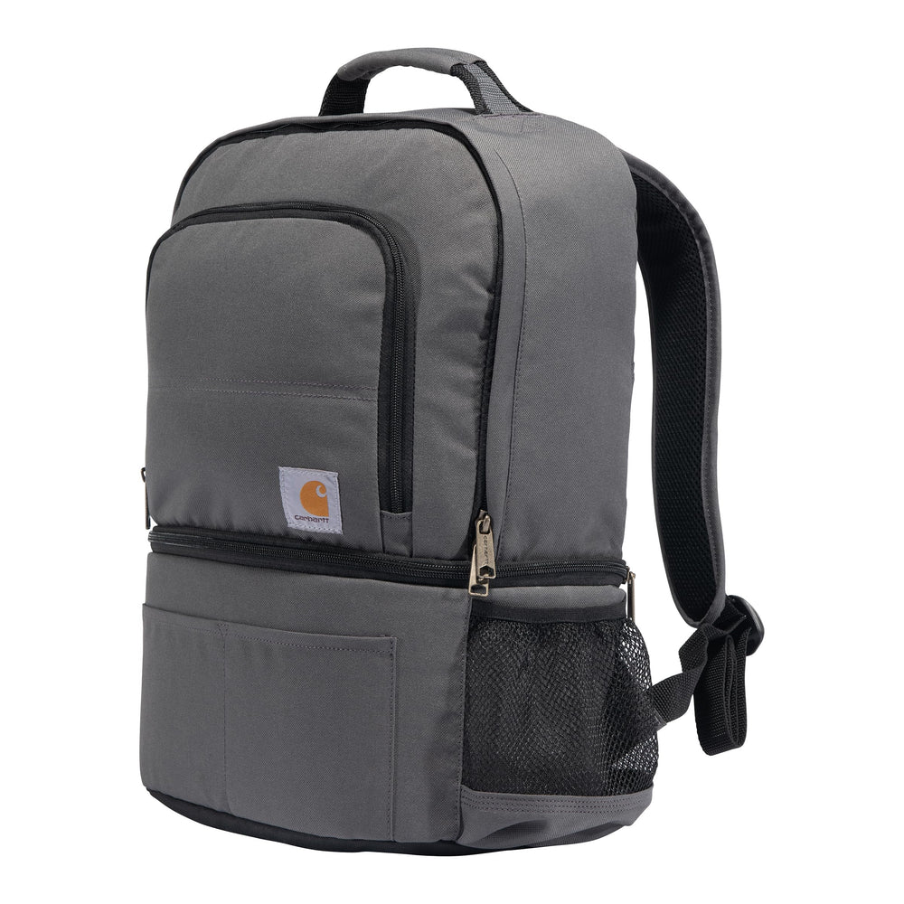Carhartt insulated-base cooler backpack keeps drinks cold on outdoor trips.