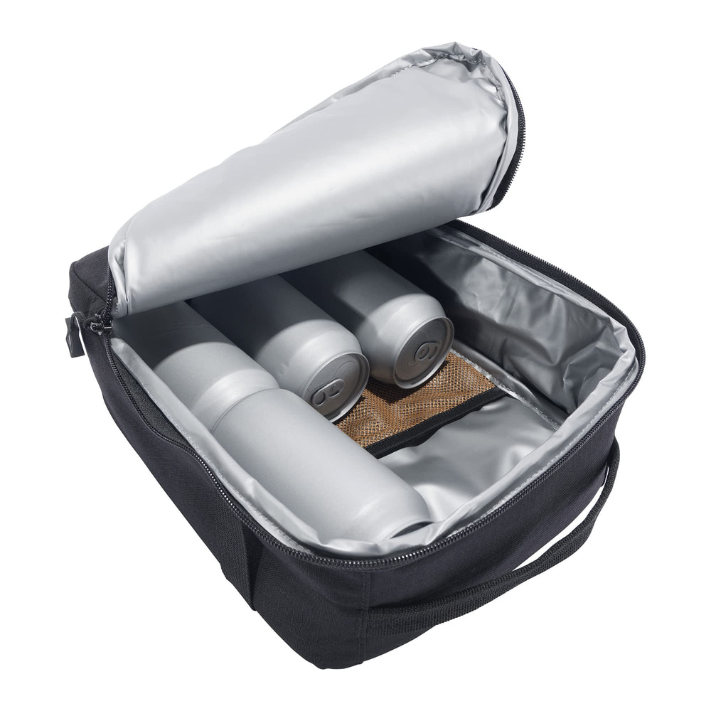 Interior insulated main compartment of Carhartt cooler bag keeps contents cool