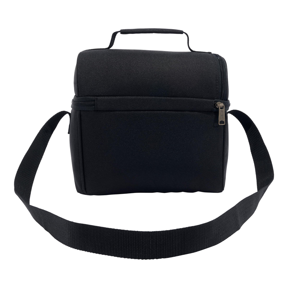 Dual-compartments insulation highlights temperature control in Carhartt lunch box.