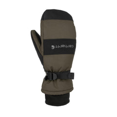 Carhartt men's waterproof insulated mitten, front view, rugged cold-weather protection.