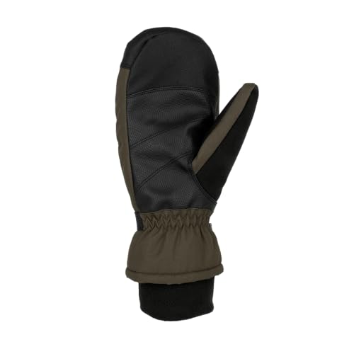Carhartt mitten palm grip highlights secure tool handling in wet environments.