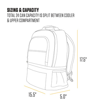 Carhartt mesh side pockets hold water bottles for quick access.