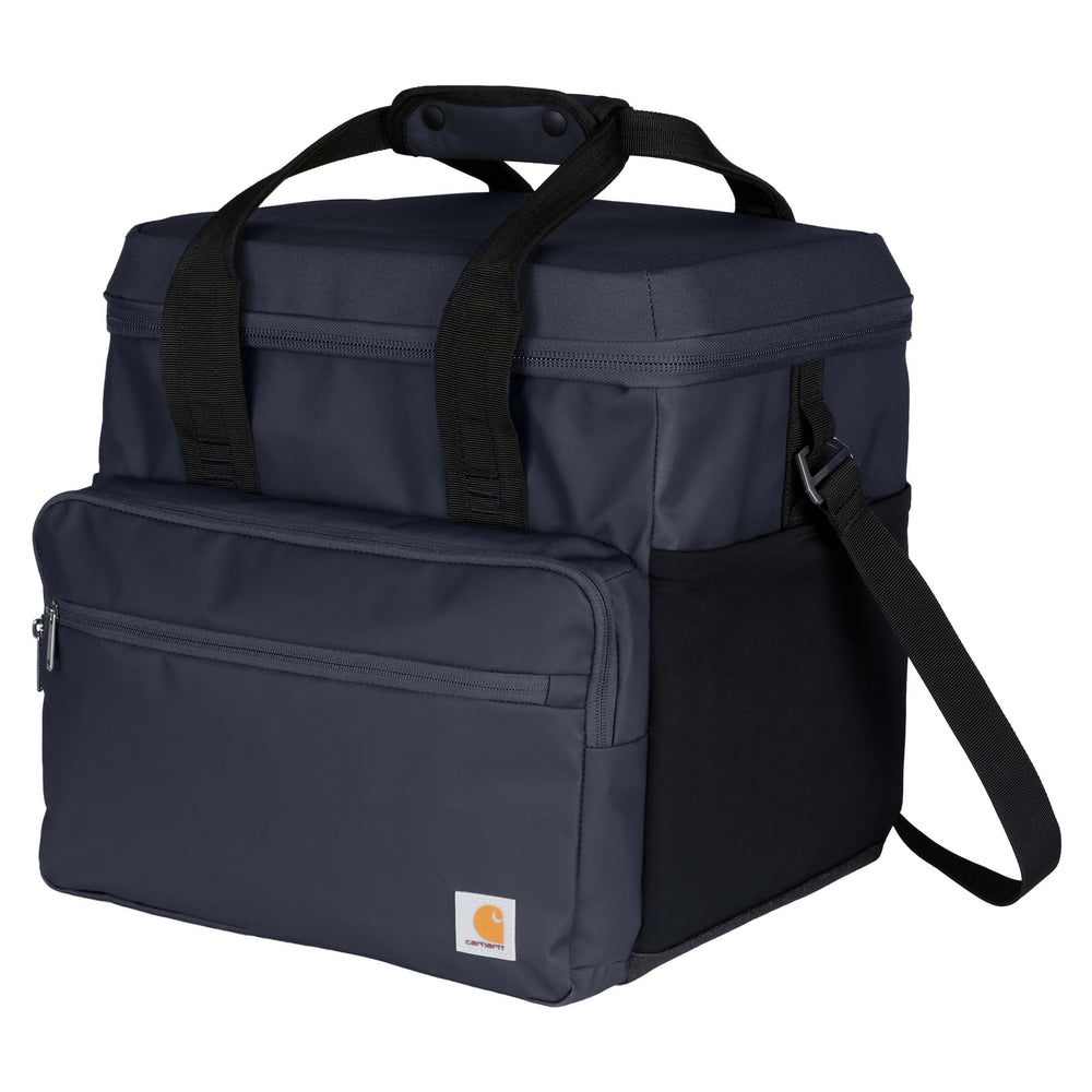 Carhartt Bluestone cooler close-up showing thick foam insulation for lasting cold