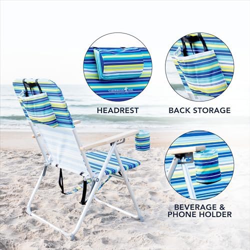 Caribbean Joe backpack straps enable hands-free carrying to the beach or park