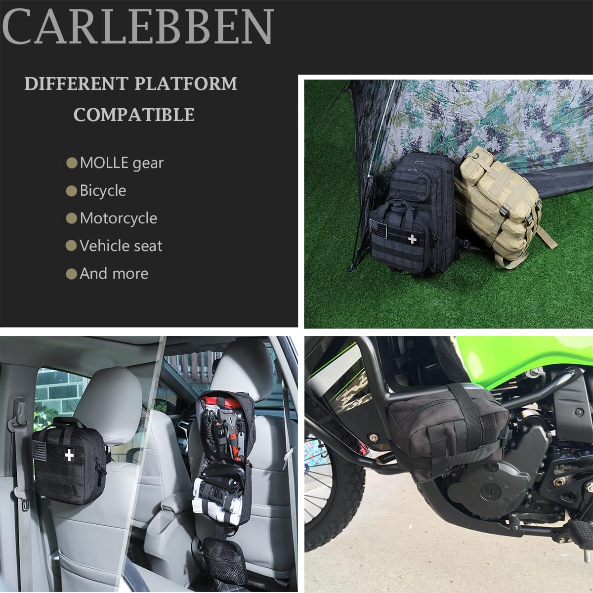 Carlebben Kit with MOLLE attachment simplifies securing to gear