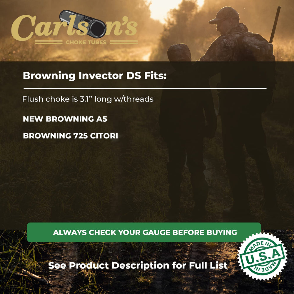 Carlson's choke tube for Browning Invector DS compatibility supports turkey hunting setups
