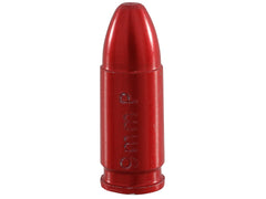 Carlsons Snap Caps 9mm red aluminum, ideal for safe dry-fire practice.