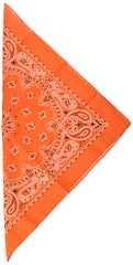Carolina Fox Outdoor bandanna orange paisley folded as neck gaiter for warmth and protection
