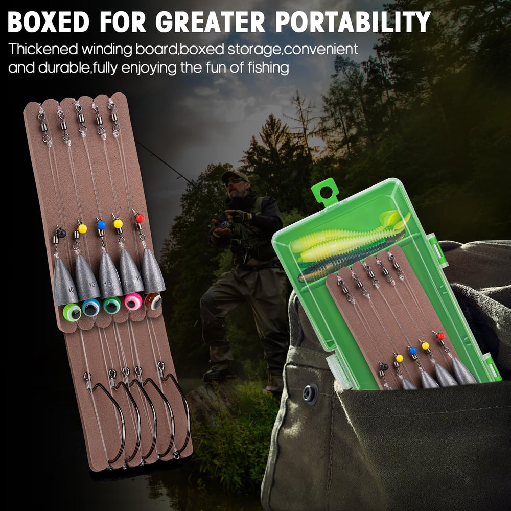 Compact tackle box with Carolina rig kit