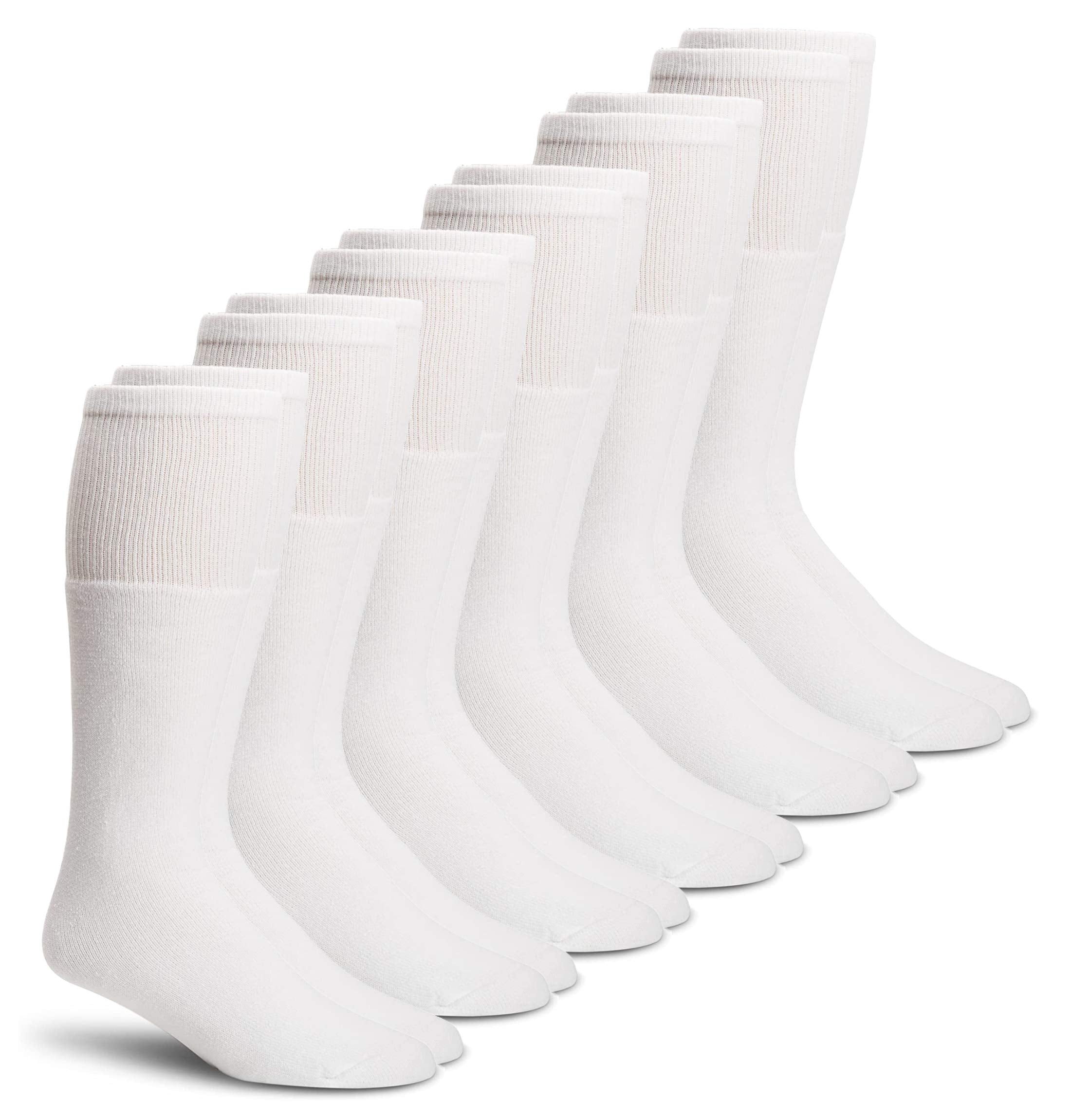 Carolina Ultimate men's sport cushion mid-calf sock in white, six-pack, ideal for workouts