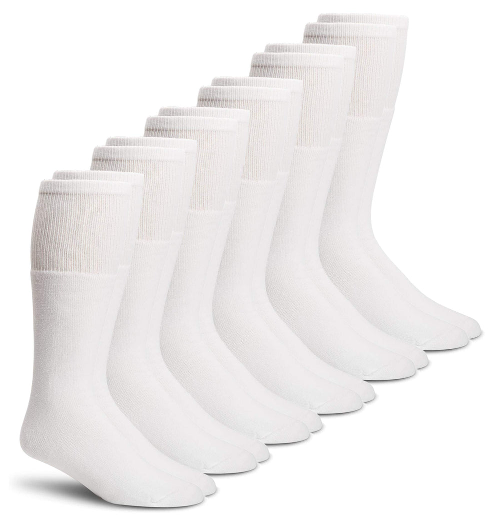 Carolina Ultimate men's sport cushion mid-calf sock in white, six-pack, ideal for workouts
