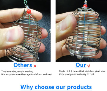 Stainless steel carp bait cages set of 10 for fishing