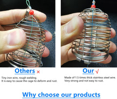 Stainless steel carp bait cages set of 10 for fishing