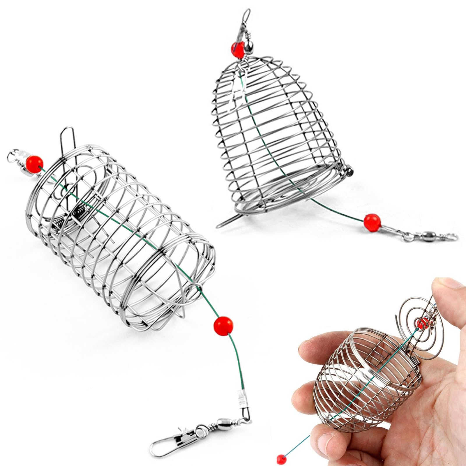 Conical bait cage 3.4x3.7 cm stainless steel