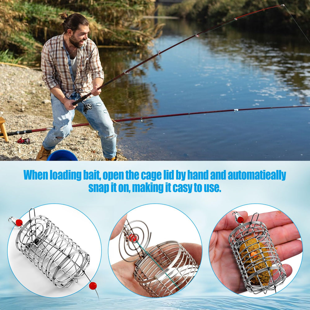 Cylindrical bait cage 5.5x3.8 cm stainless steel