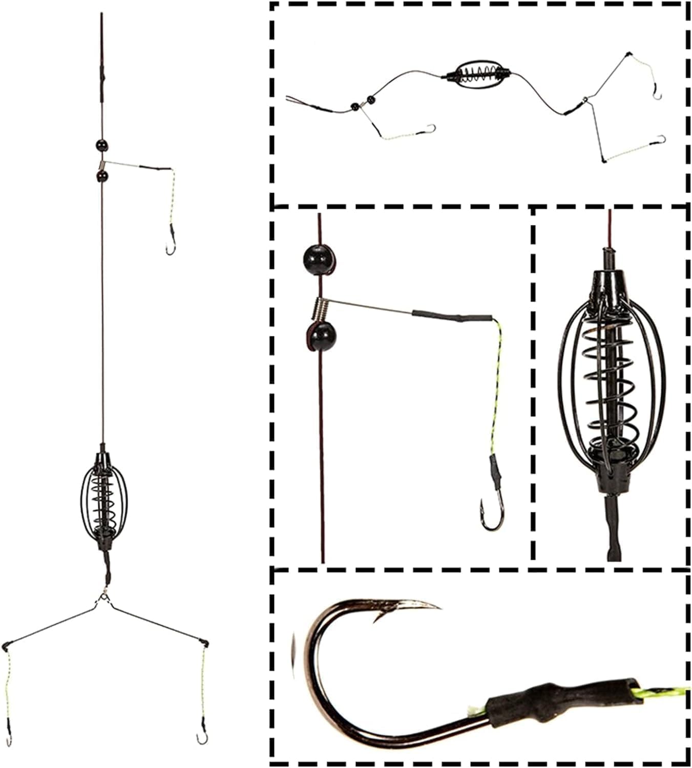 All-in-one carp feeder cage kit components