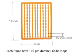 Close-up of orange Boilie Stops showing the design