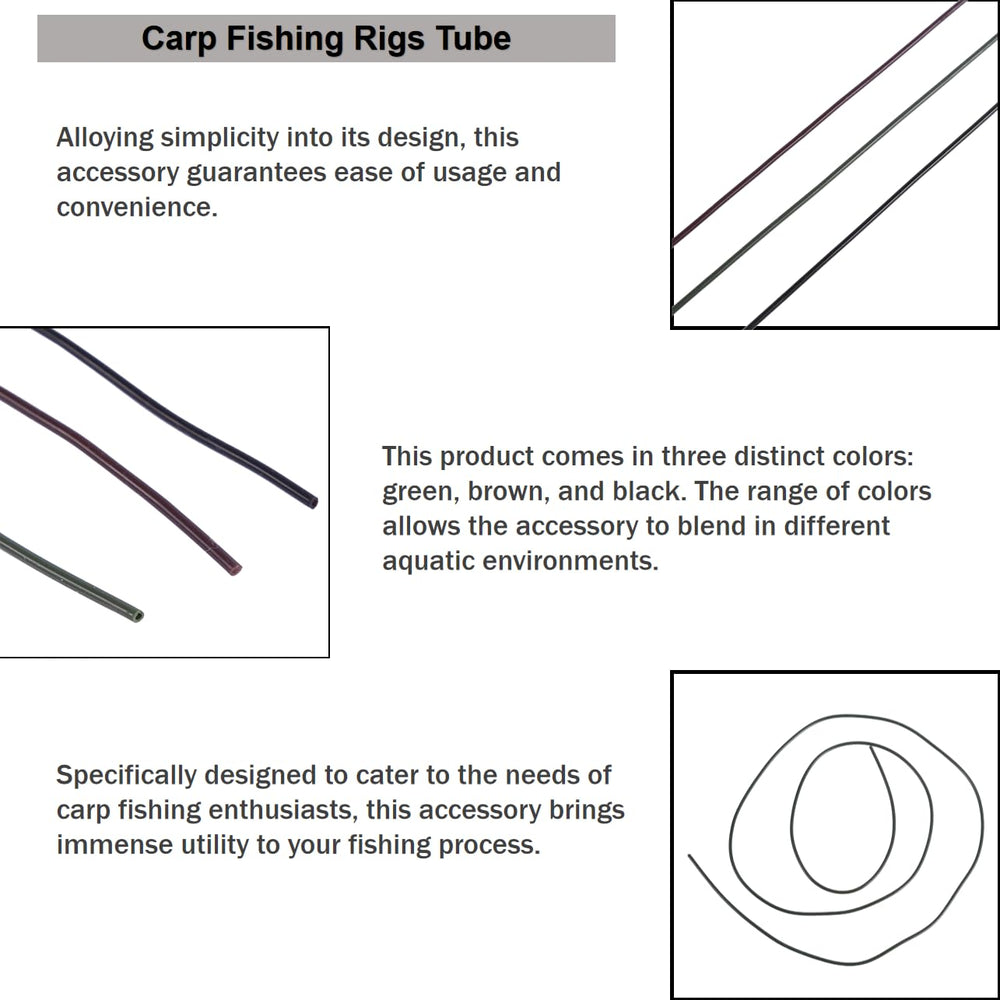 Black silicone rigs tube for carp hair rigs, 1m length