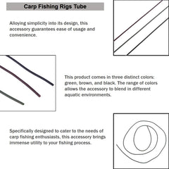 Black silicone rigs tube for carp hair rigs, 1m length