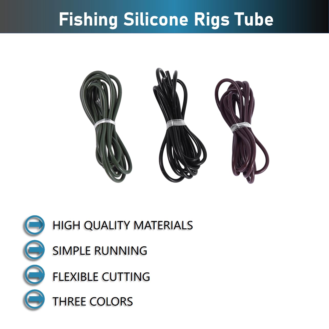 Brown silicone rigs tube for carp hair rigs, 1m length