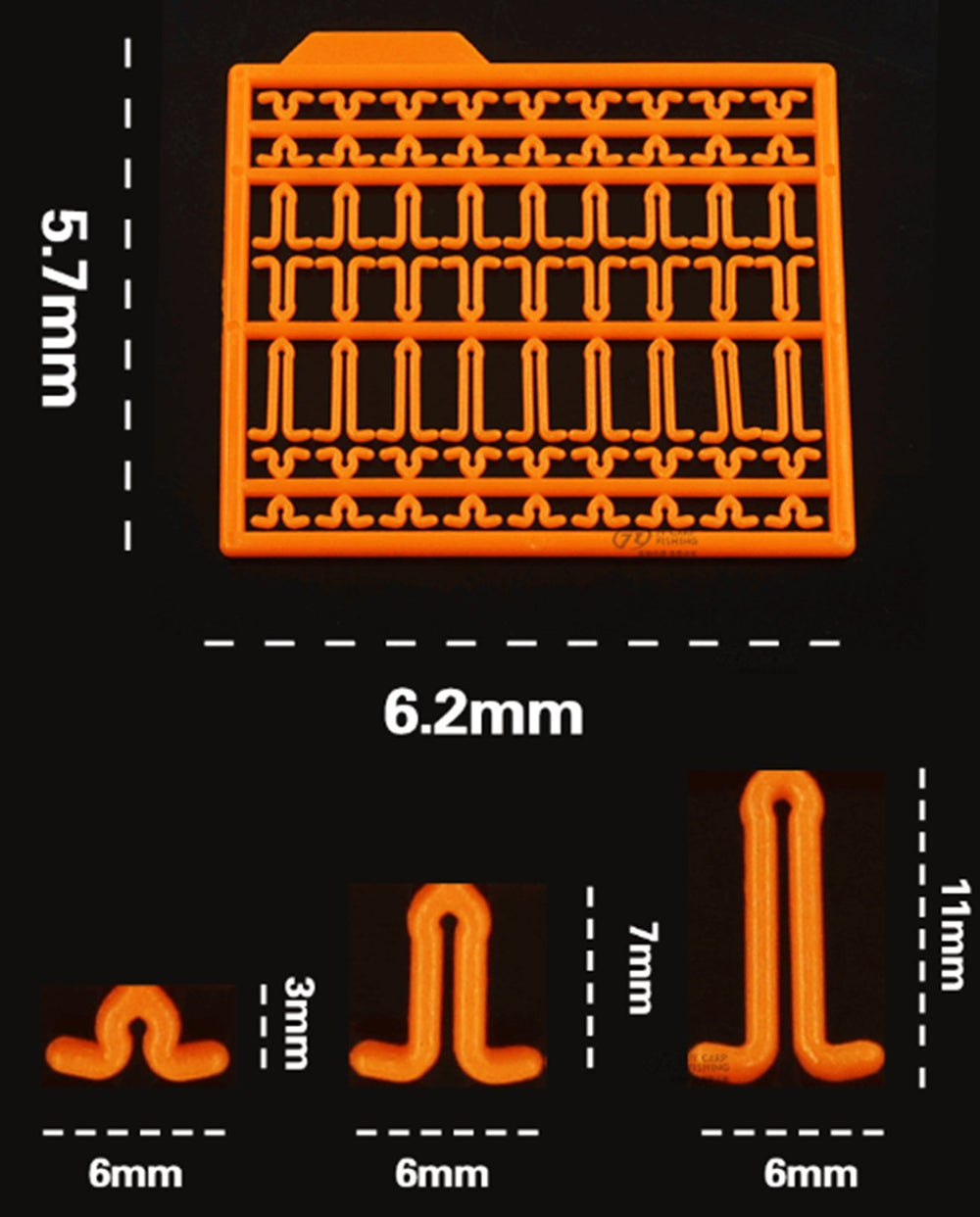 Assorted colors boilie stops: orange, black, white, green, yellow